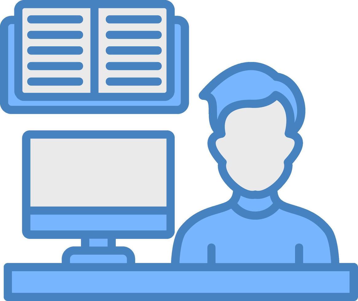 Lecture Line Filled Blue Icon vector