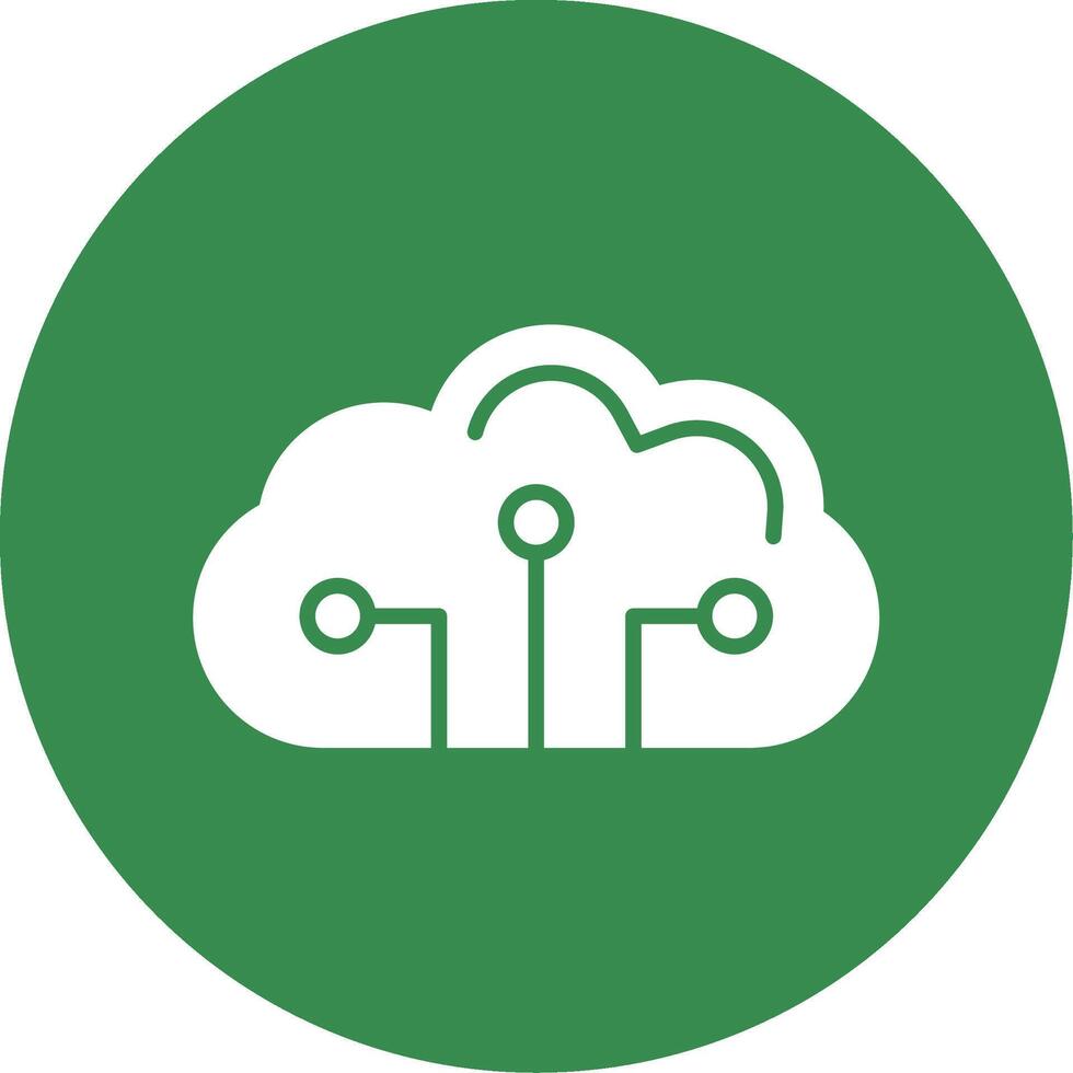 Cloud Circuit Multi Color Circle Icon vector