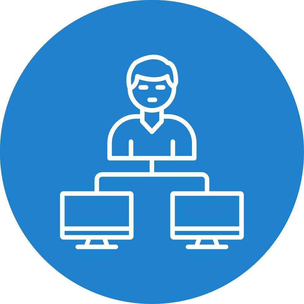 Server Client Multi Color Circle Icon vector
