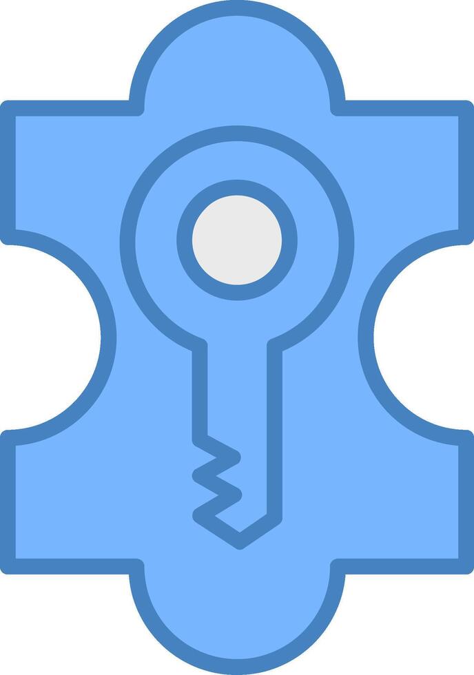 Puzzle Line Filled Blue Icon vector