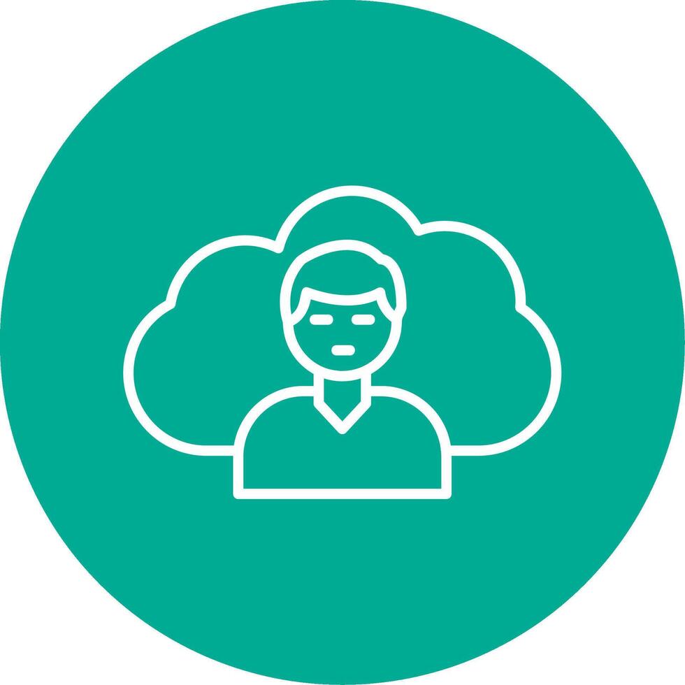 Cloud Client Multi Color Circle Icon vector