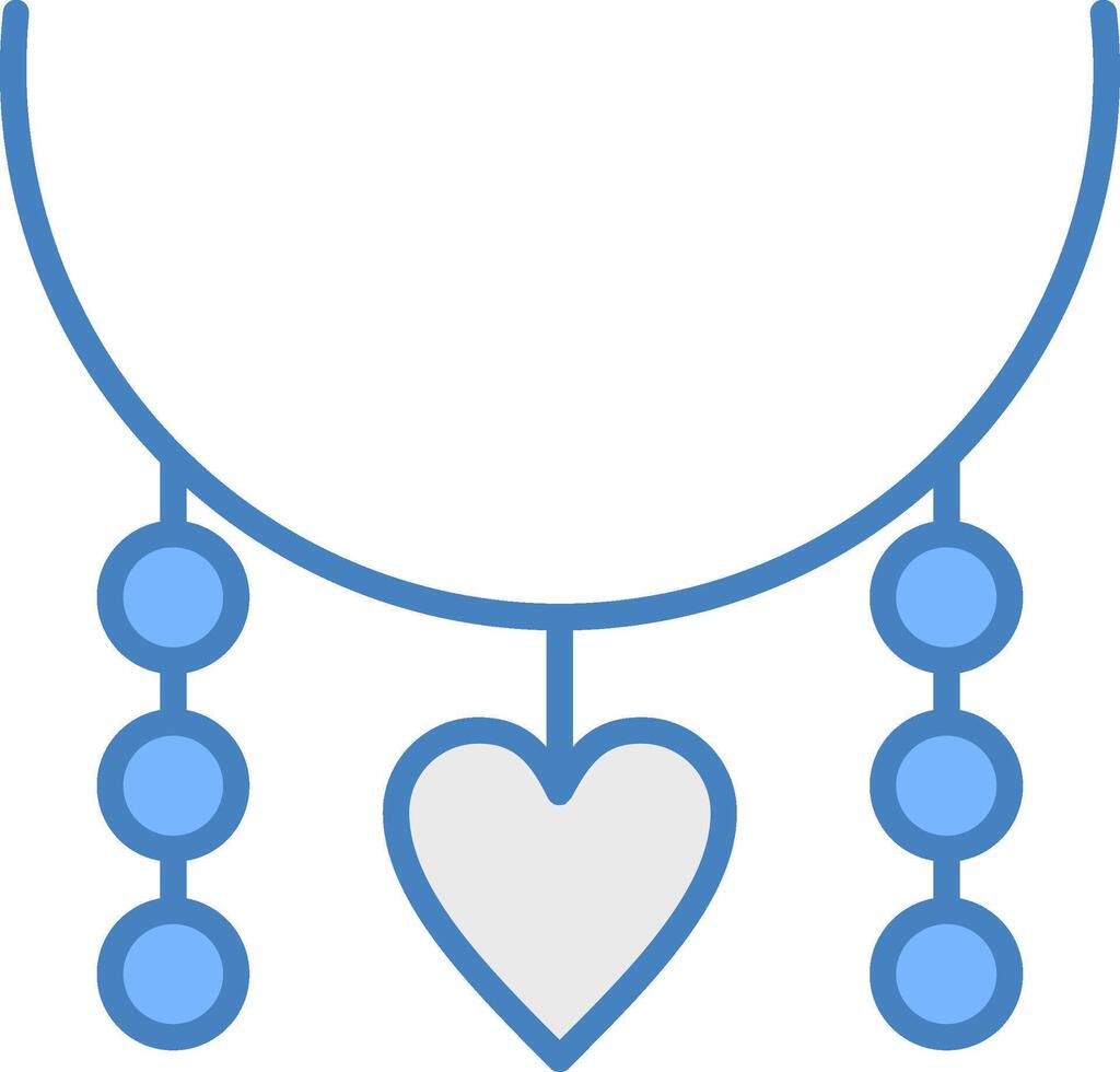 Necklace Line Filled Blue Icon vector