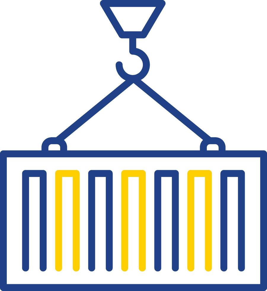Container Loading Line Two Colour Icon Design vector