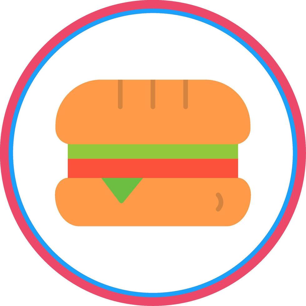 Sandwhich Flat Circle Icon vector