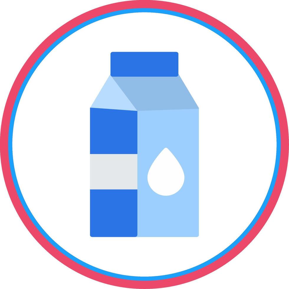 Milk Carton Flat Circle Icon vector
