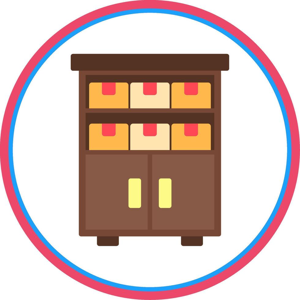 Shelves Flat Circle Icon vector
