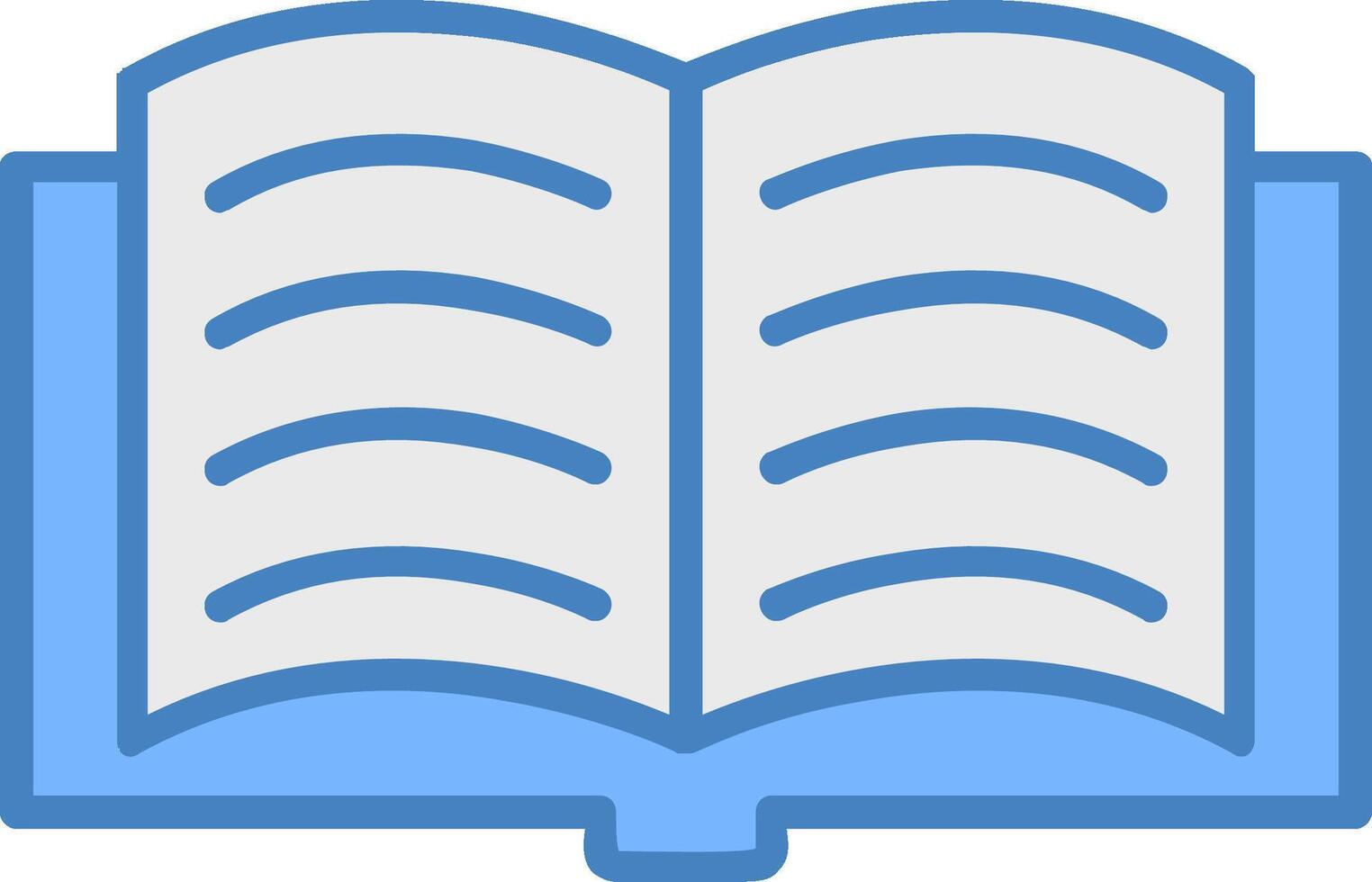Open Book Line Filled Blue Icon vector