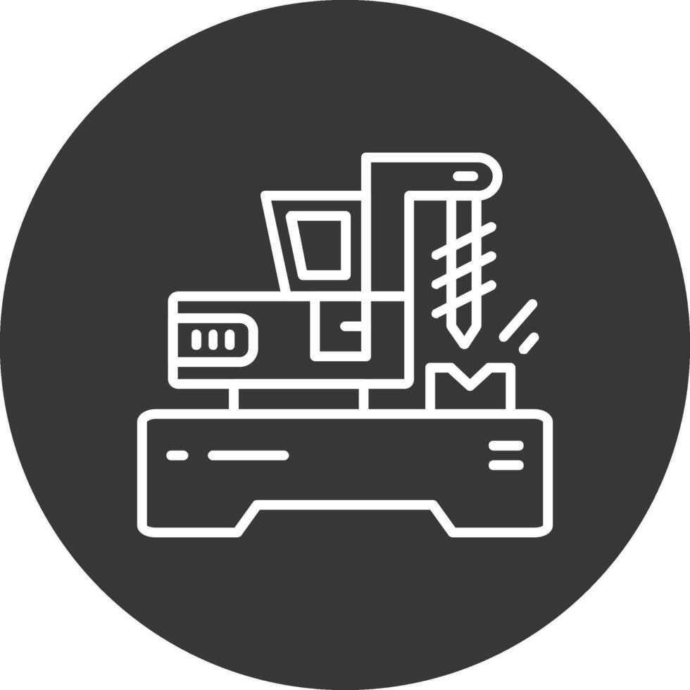 Machine Line Inverted Icon Design vector