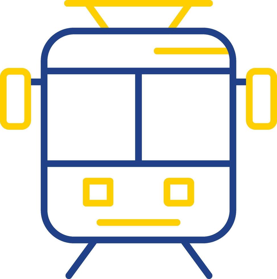 Old Tram Line Two Colour Icon Design vector