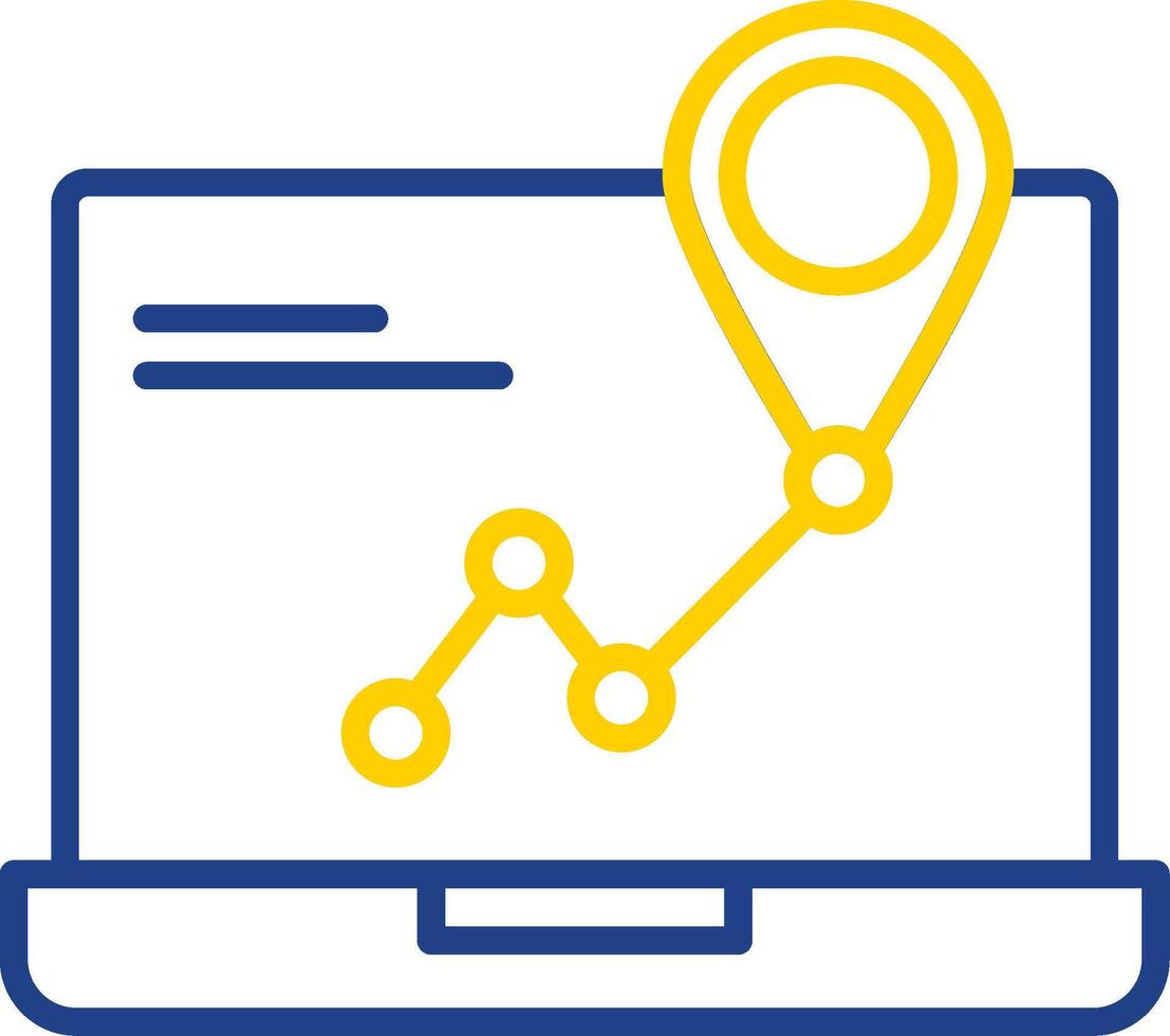 GPS Navigation Line Two Colour Icon Design vector