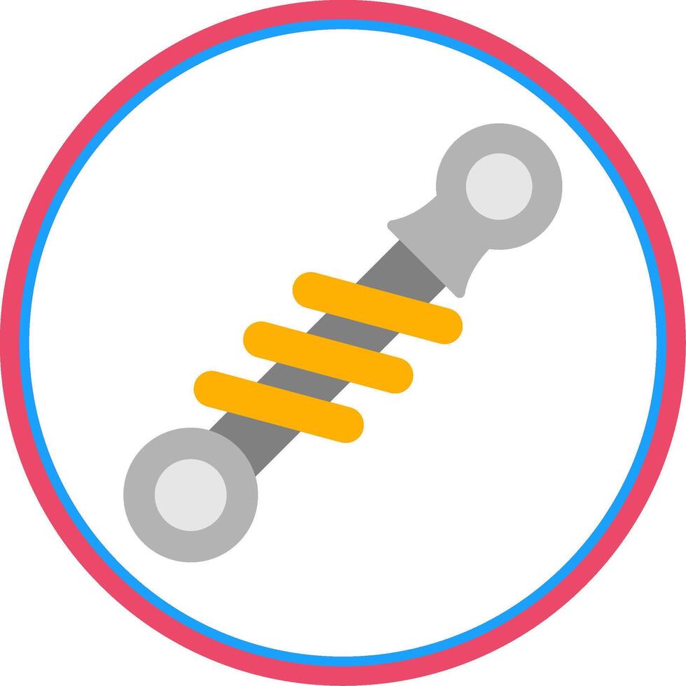 Shock Absorber Flat Circle Icon vector