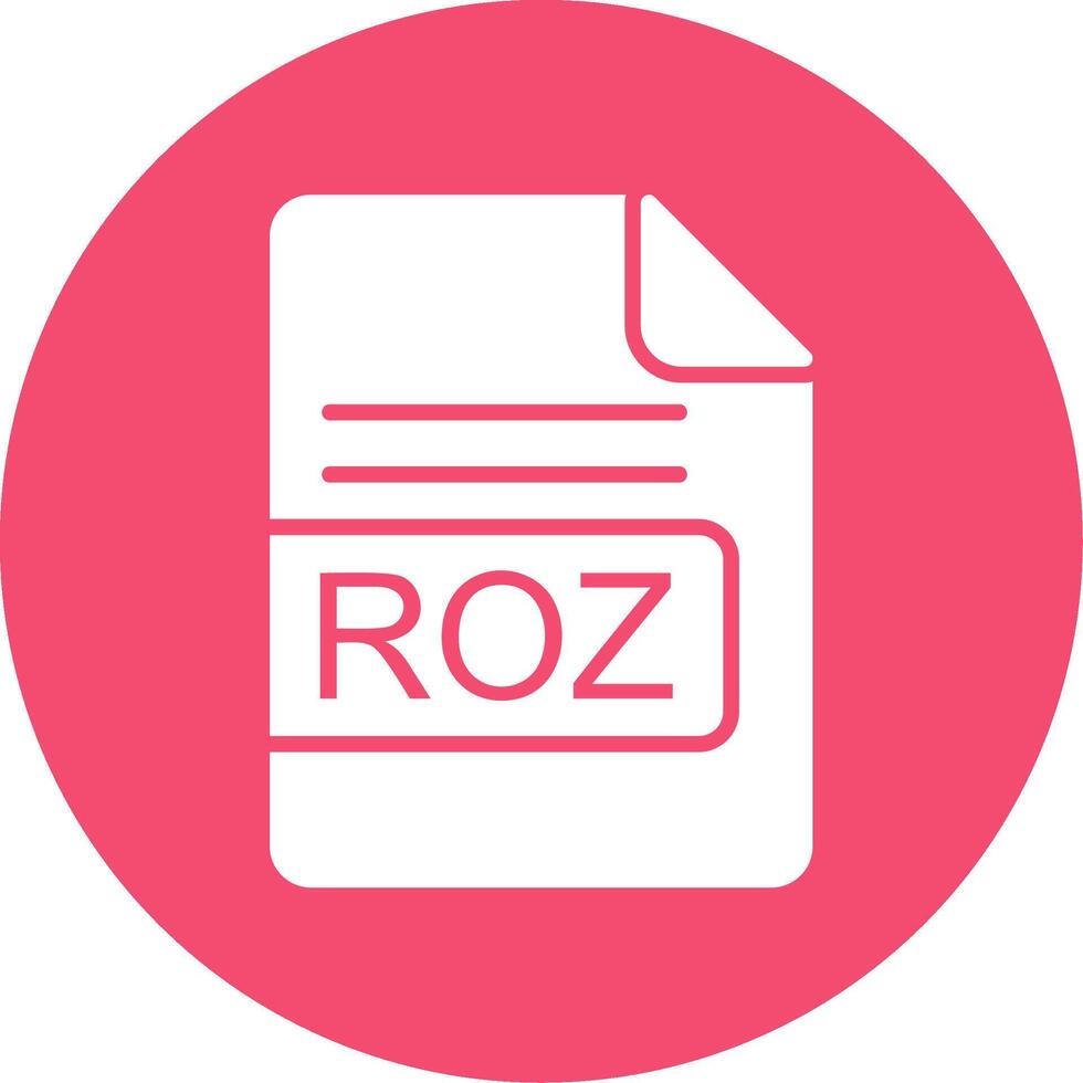 ROZ File Format Multi Color Circle Icon vector