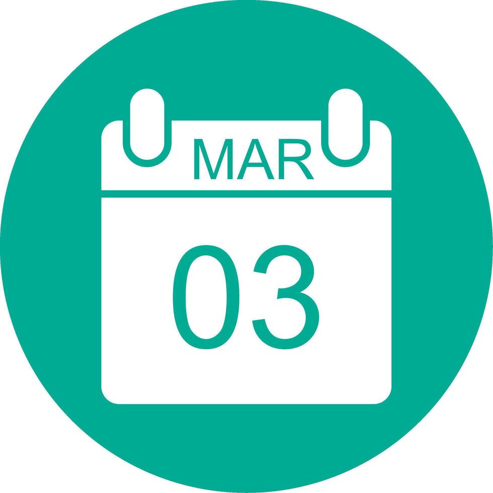 March Multi Color Circle Icon vector