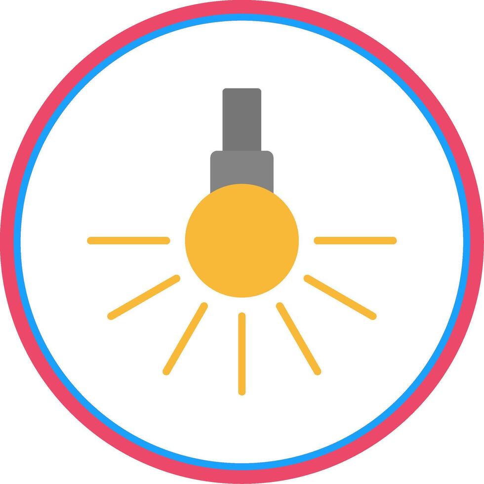 Headlight Flat Circle Icon vector