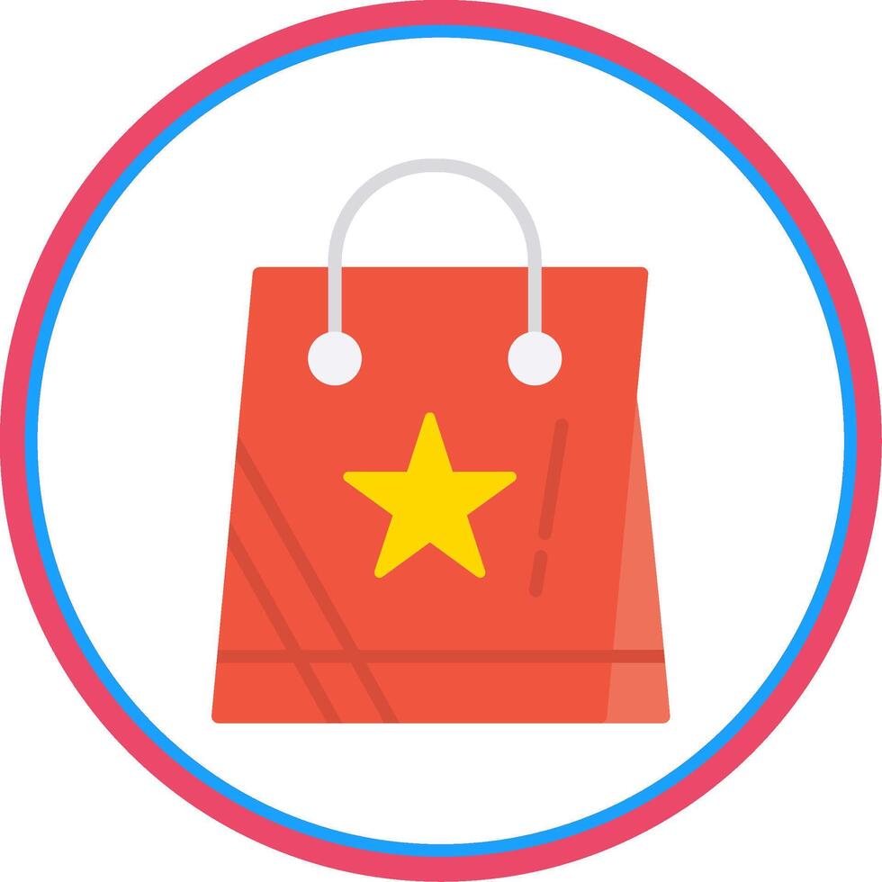 compras bolso plano circulo icono vector