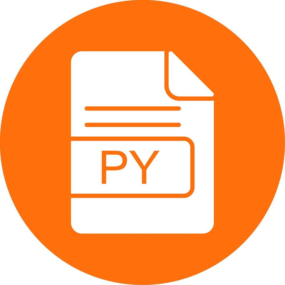 PY File Format Multi Color Circle Icon vector