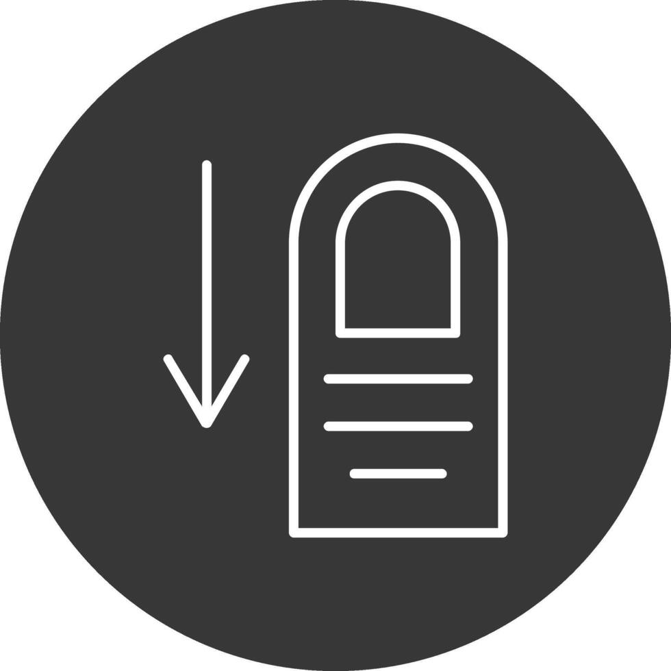 Tap Down Line Inverted Icon Design vector