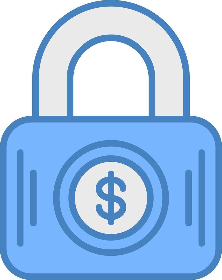 Padlock Line Filled Blue Icon vector