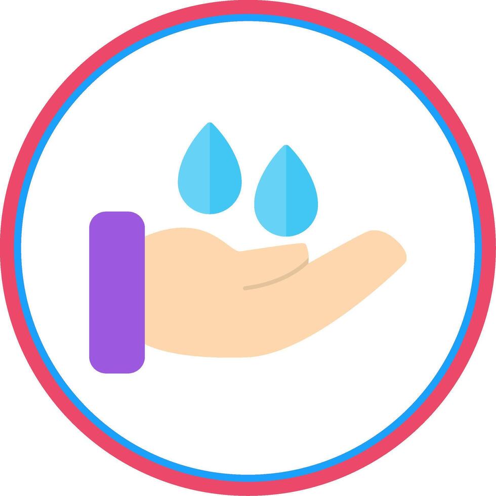 Save Water Flat Circle Icon vector