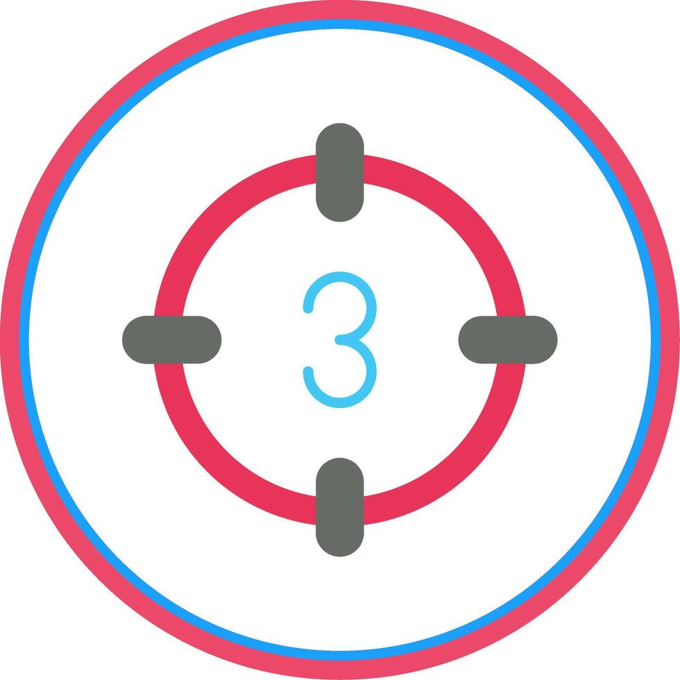 Countdown Flat Circle Icon vector