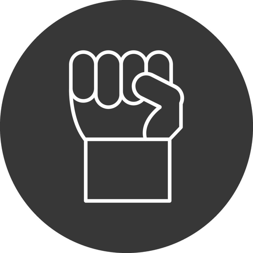 Fist Line Inverted Icon Design vector