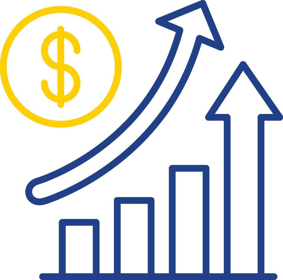 Increase Sales Line Two Colour Icon Design vector