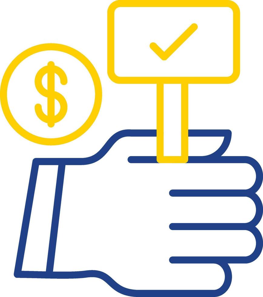 Auction Bid Line Two Colour Icon Design vector