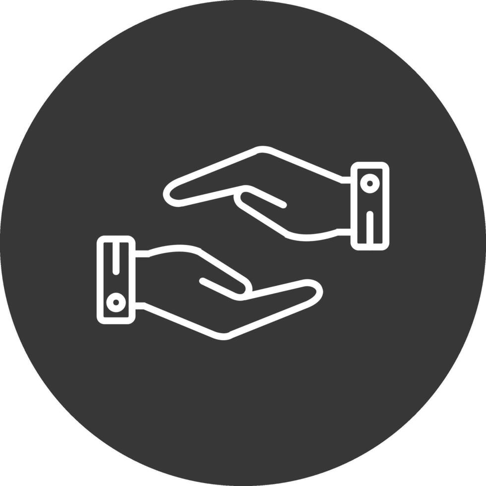 Support Hands Gesture Line Inverted Icon Design vector