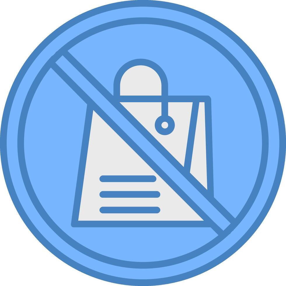 Prohibited Sign Line Filled Blue Icon vector