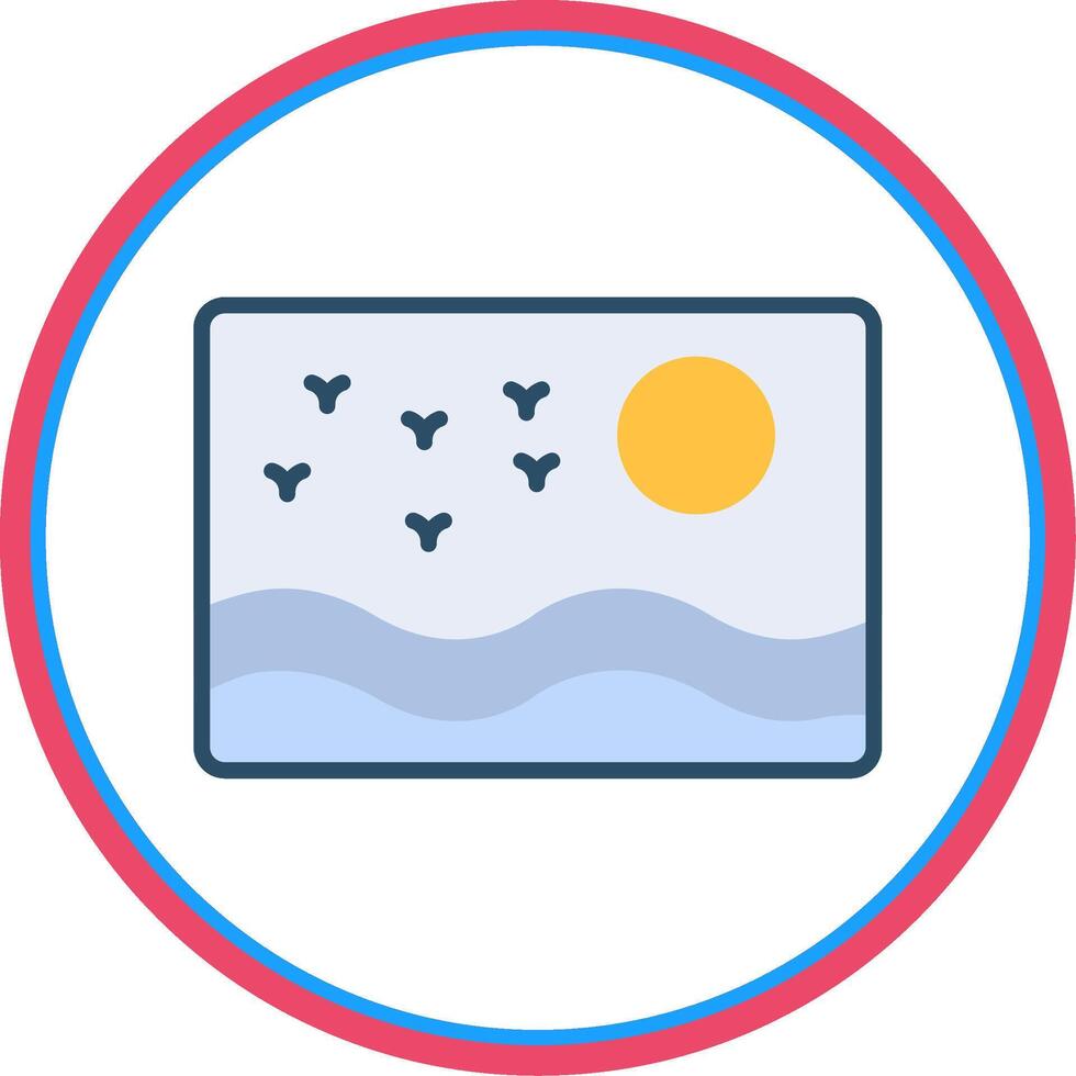Picture Flat Circle Icon vector