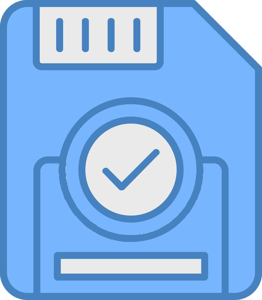 Disk Line Filled Blue Icon vector