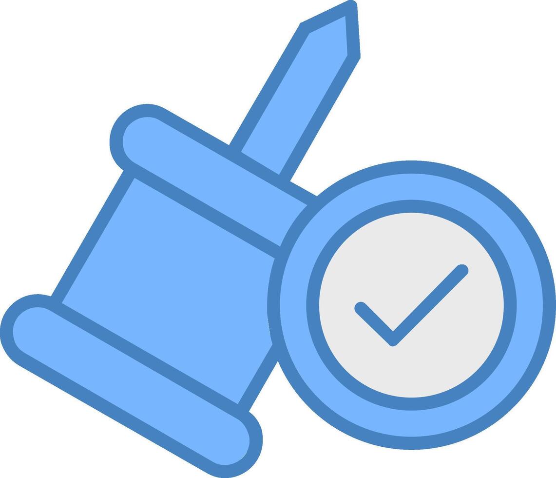 Pin Line Filled Blue Icon vector