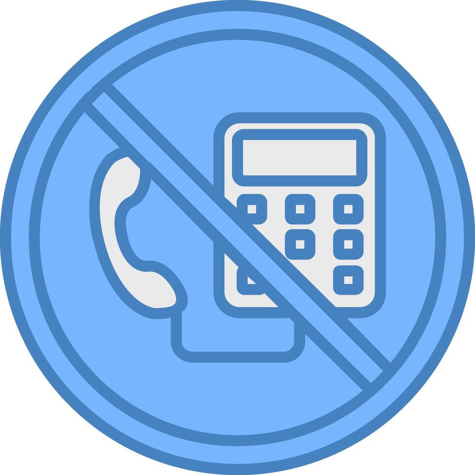 Prohibited Sign Line Filled Blue Icon vector