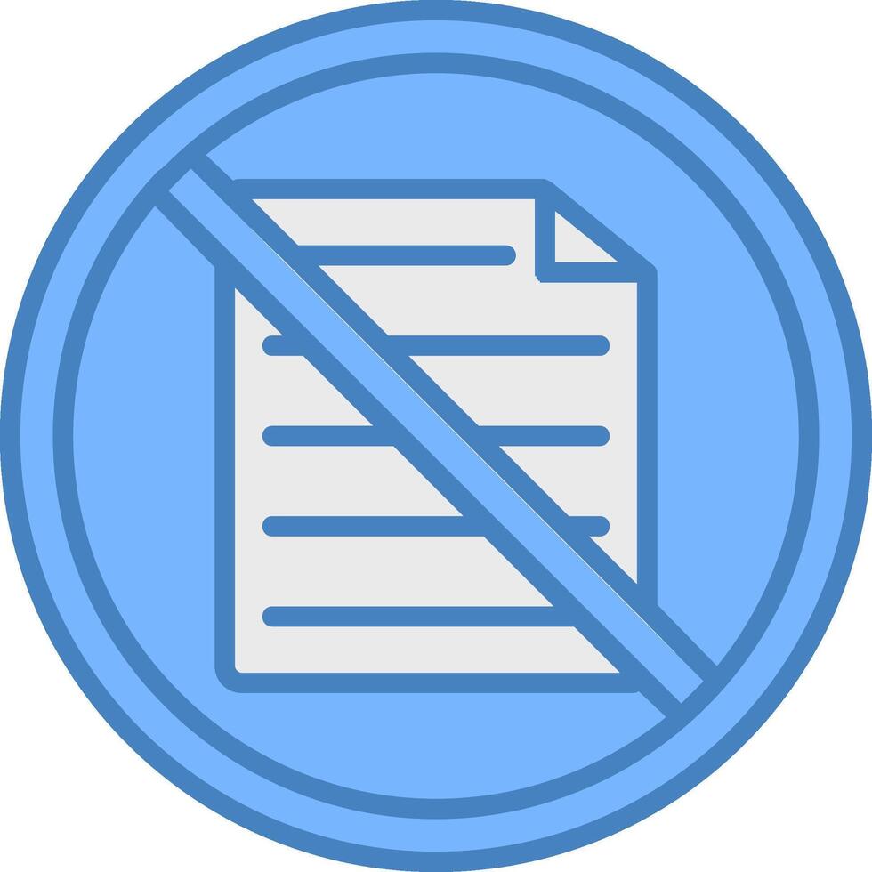 Prohibited Sign Line Filled Blue Icon vector