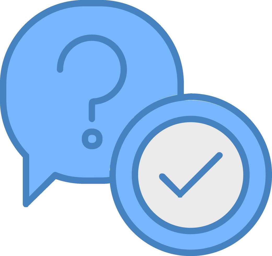 Question Line Filled Blue Icon vector