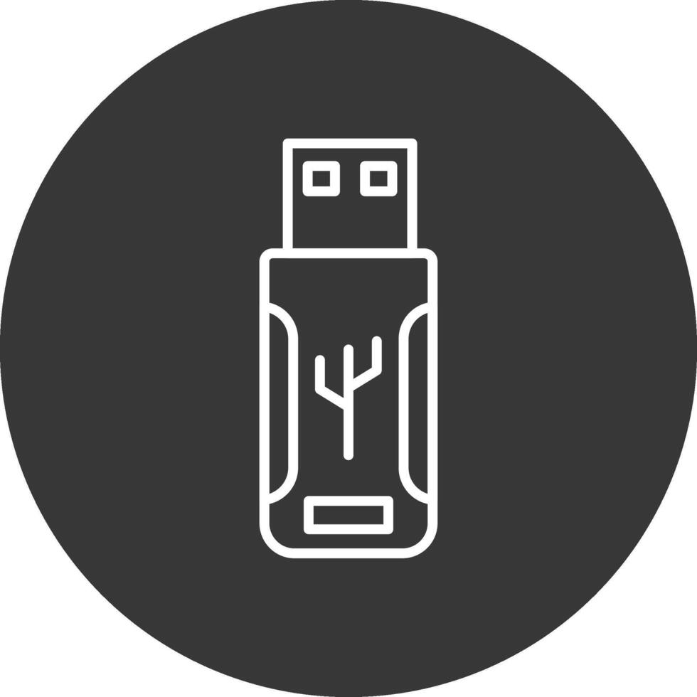 Flash Drive Line Inverted Icon Design vector