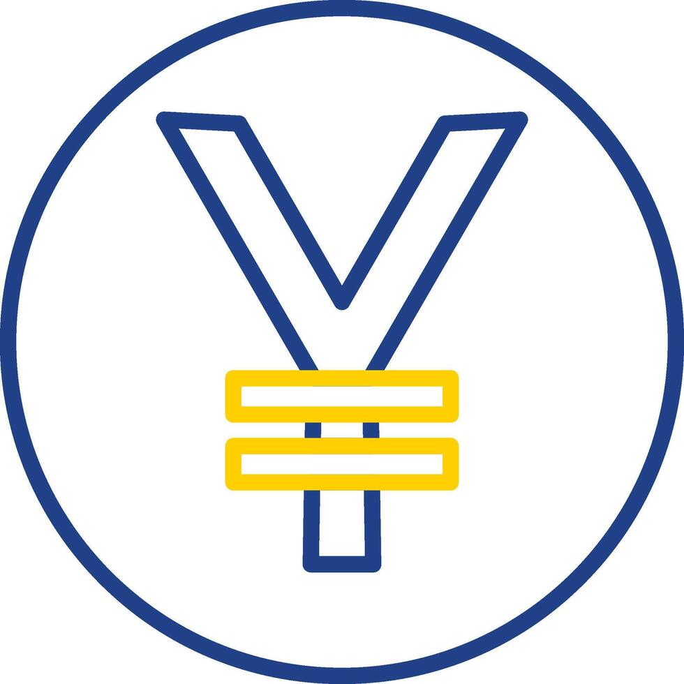 Yen Coin Line Two Colour Icon Design vector