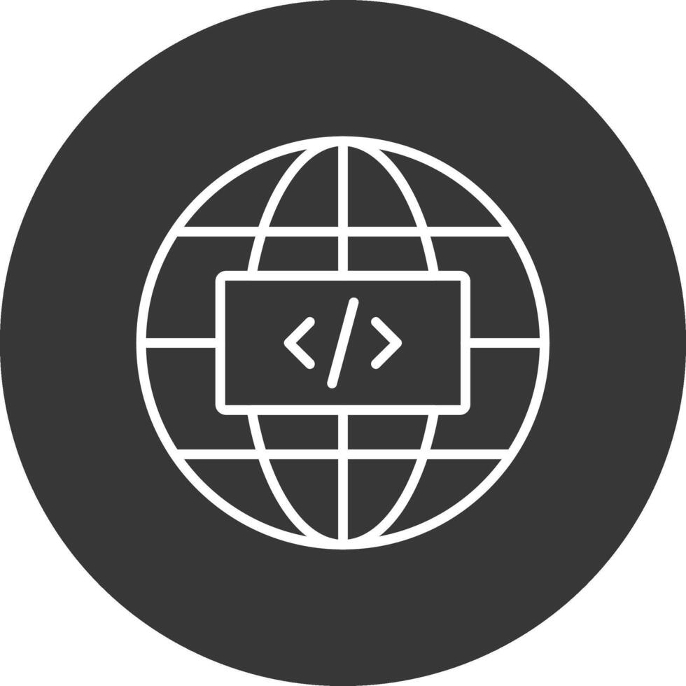 Earth Globe Line Inverted Icon Design vector