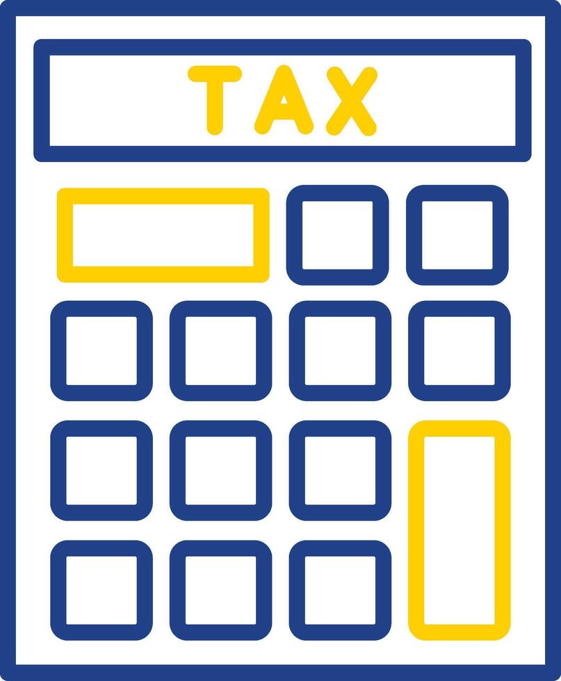 impuesto calculadora línea dos color icono diseño vector