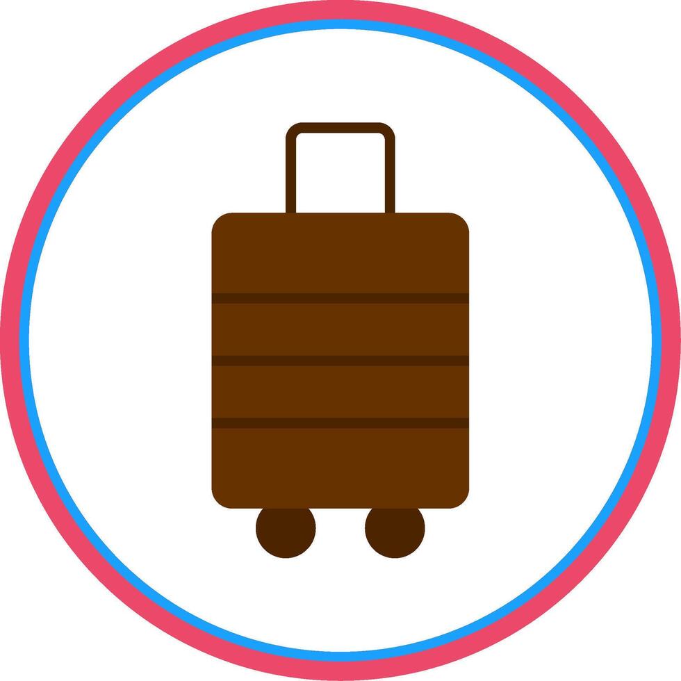 Luggage Flat Circle Icon vector