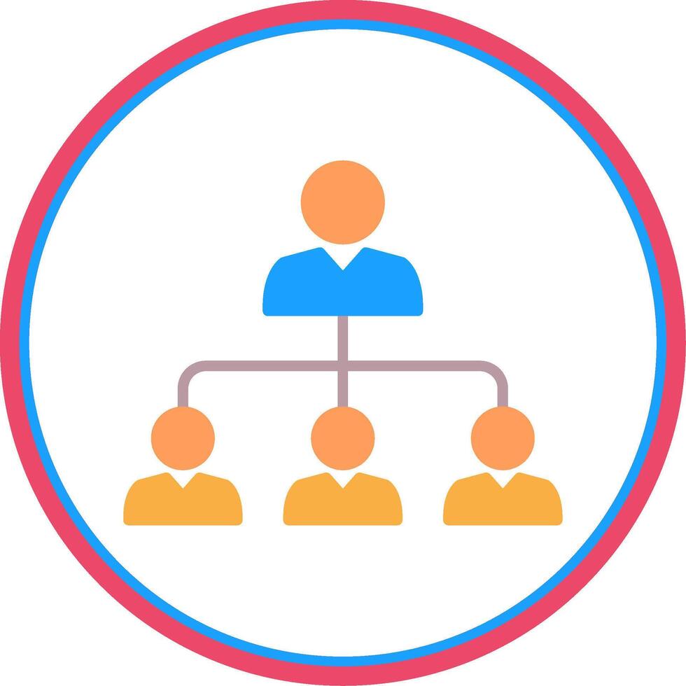 Team Flat Circle Icon vector