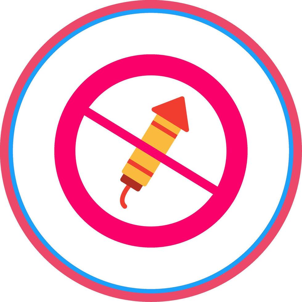 No Firework Flat Circle Icon vector