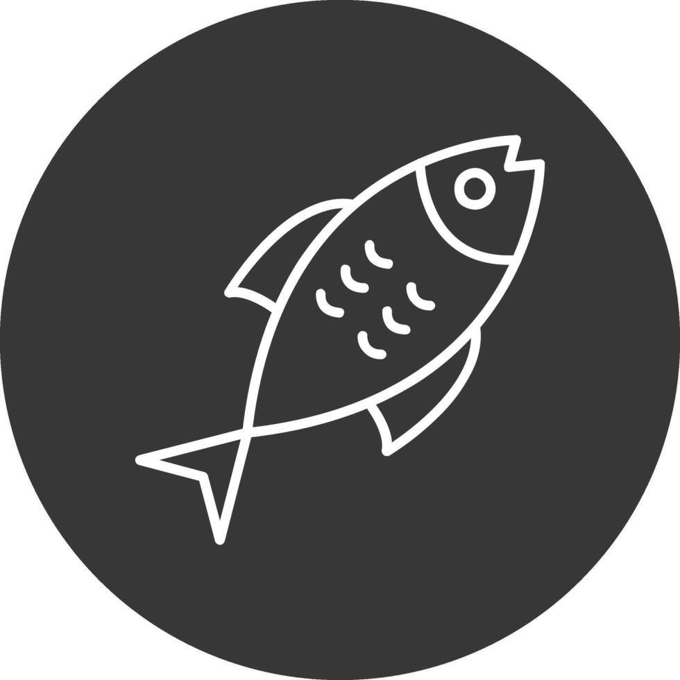 Fish Line Inverted Icon Design vector