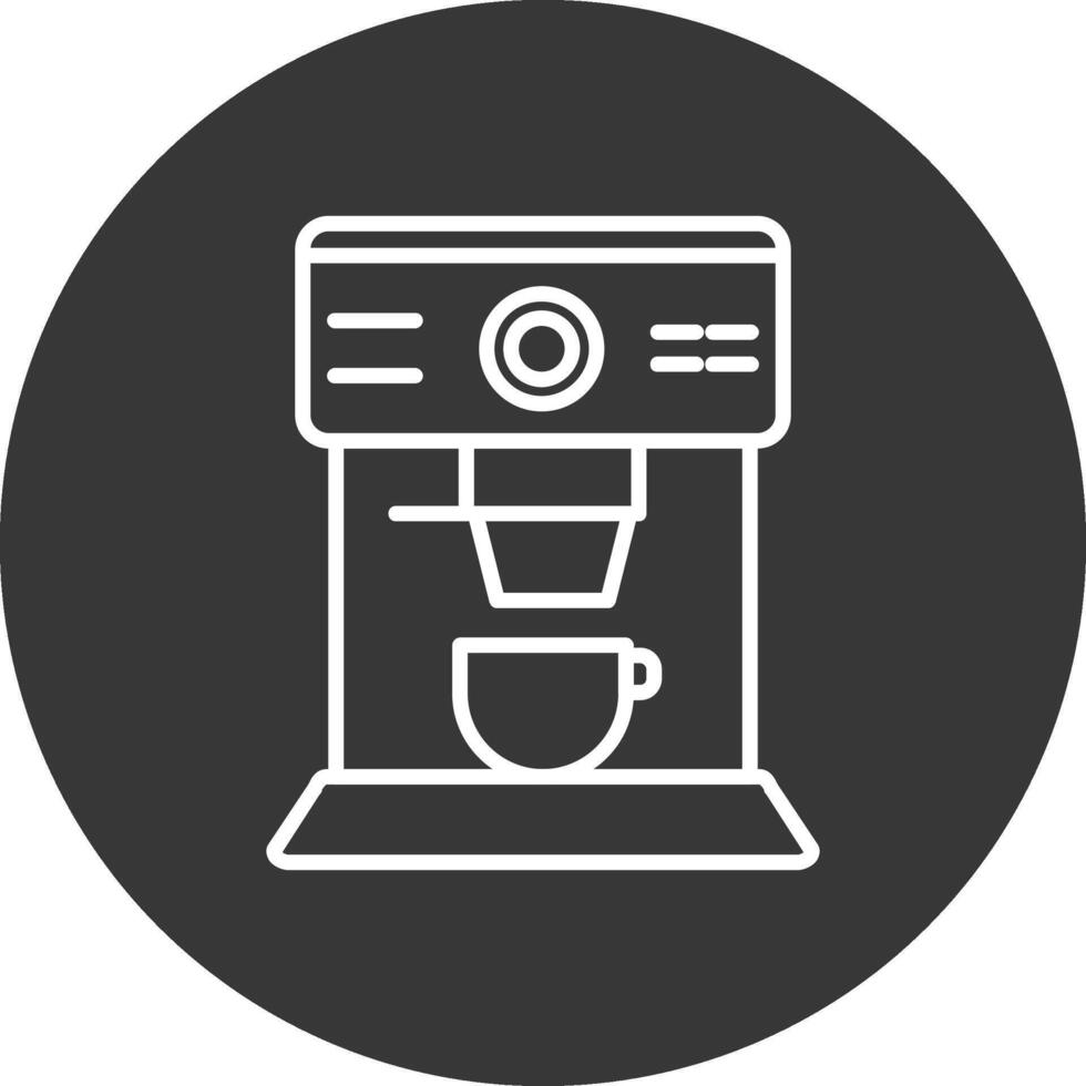 Coffee Machine Line Inverted Icon Design vector