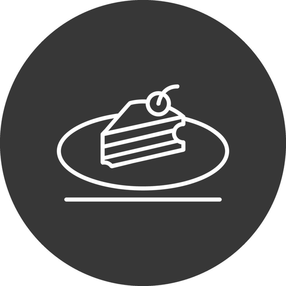 Piece Of Cake Line Inverted Icon Design vector