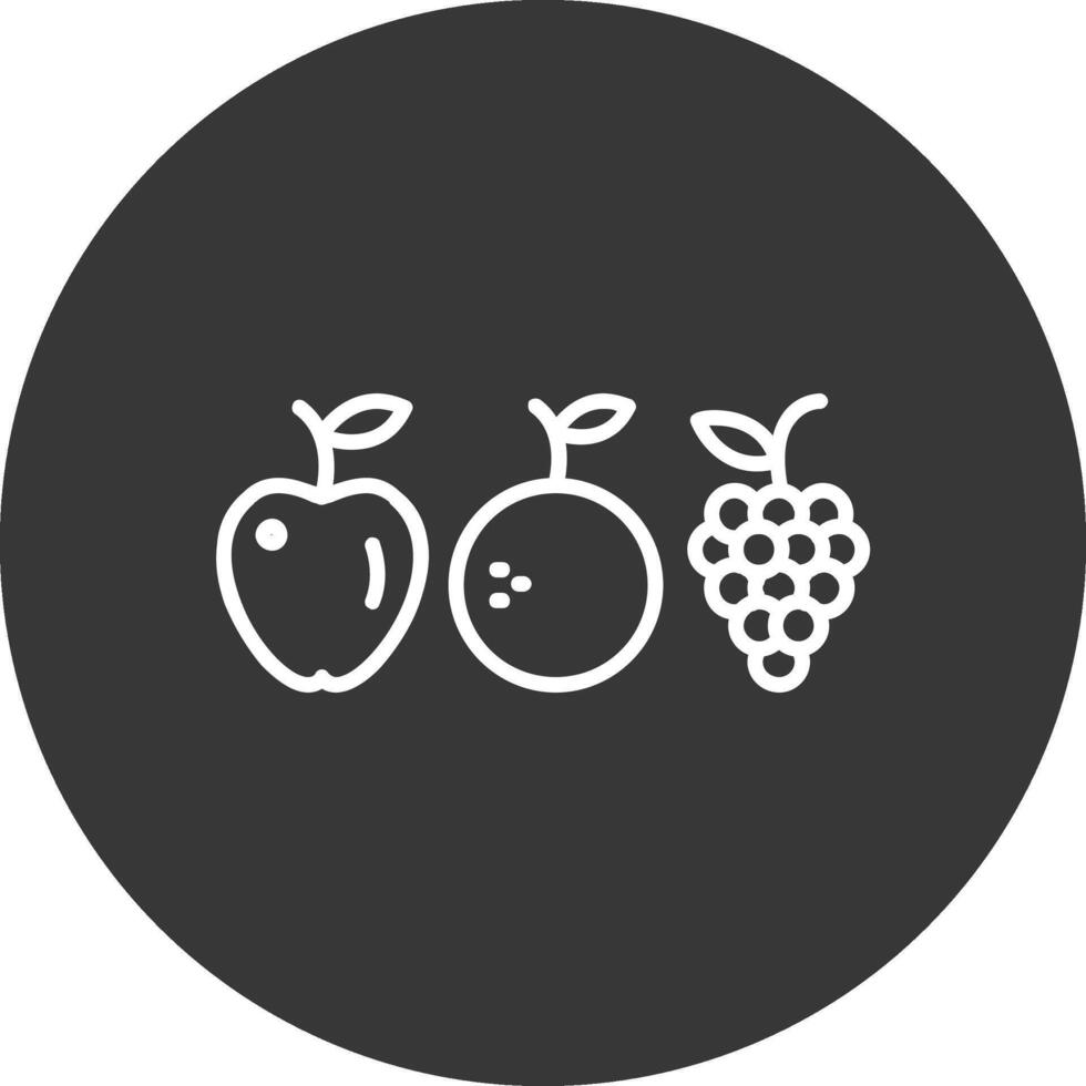Fruit Line Inverted Icon Design vector