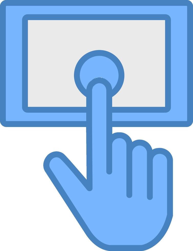 Tablet Line Filled Blue Icon vector