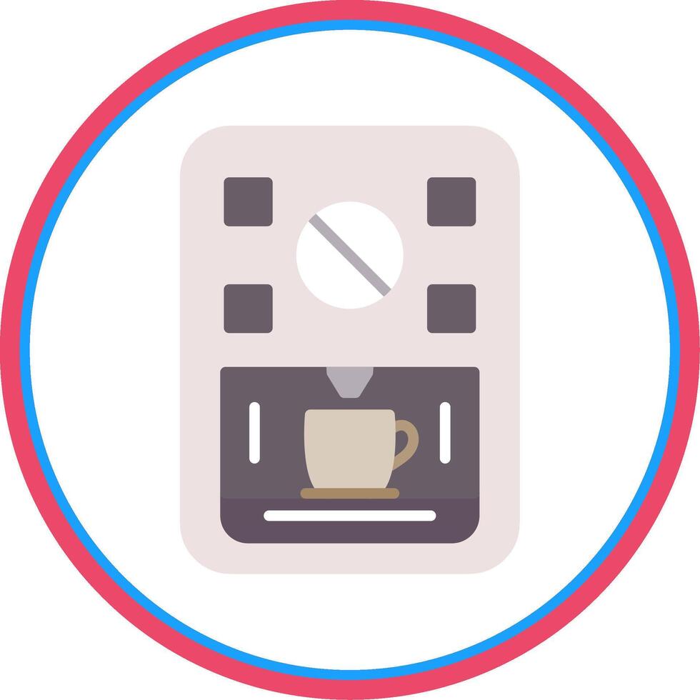 Coffee Machine Flat Circle Icon vector