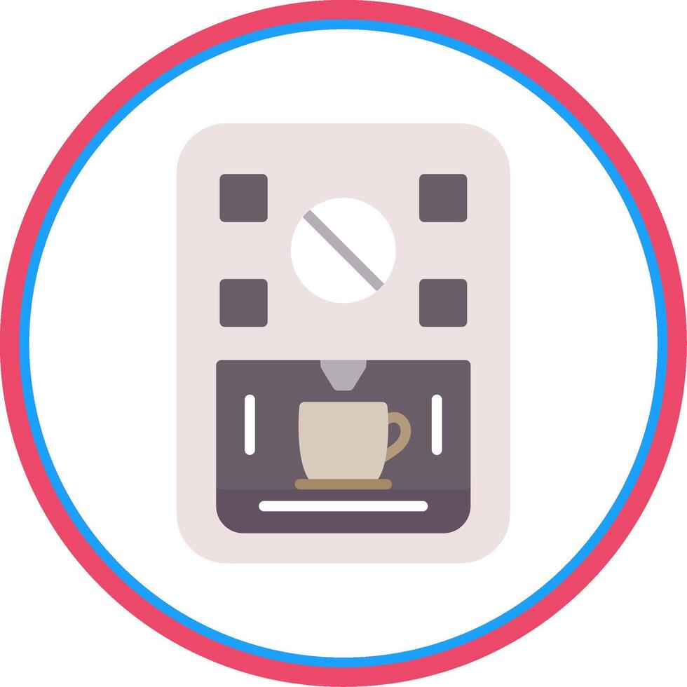 Coffee Machine Flat Circle Icon vector