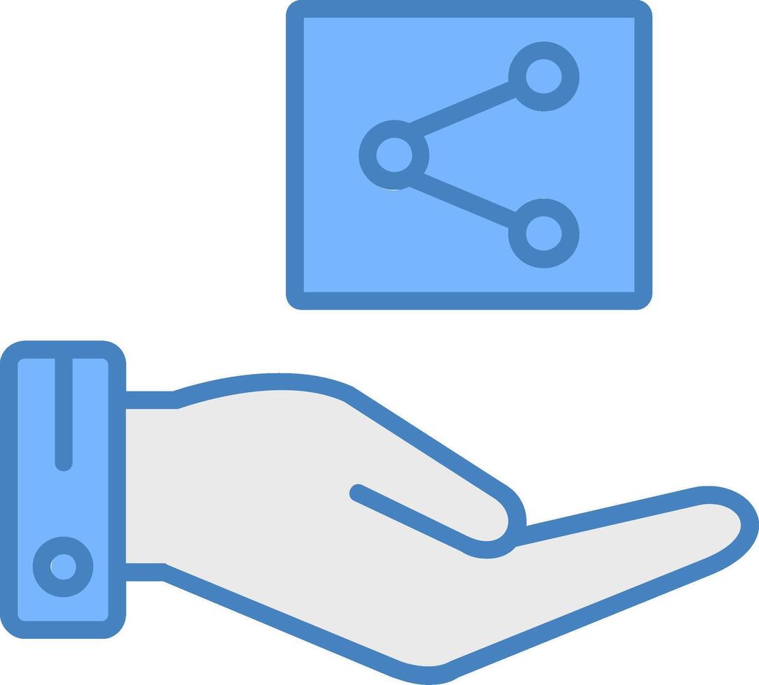 Share Line Filled Blue Icon vector